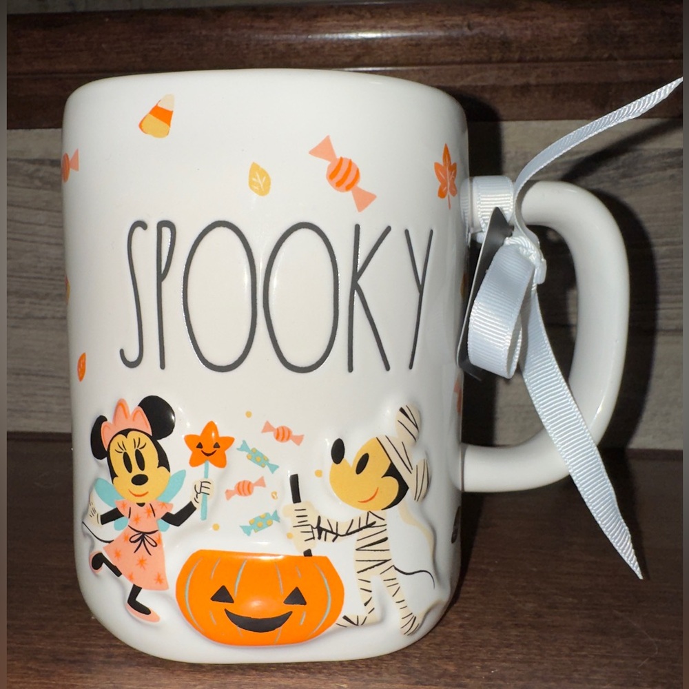 🥰 Disney Halloween Minnie Mouse & Mickey Mouse 'Spooky' Mug 18 oz by Rae Dunn